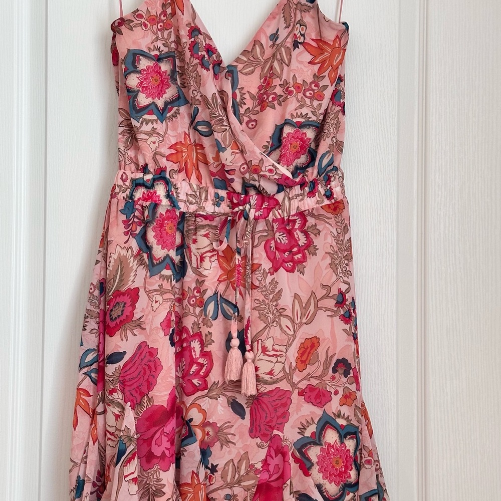 Floral Pink Sleeveless Dress